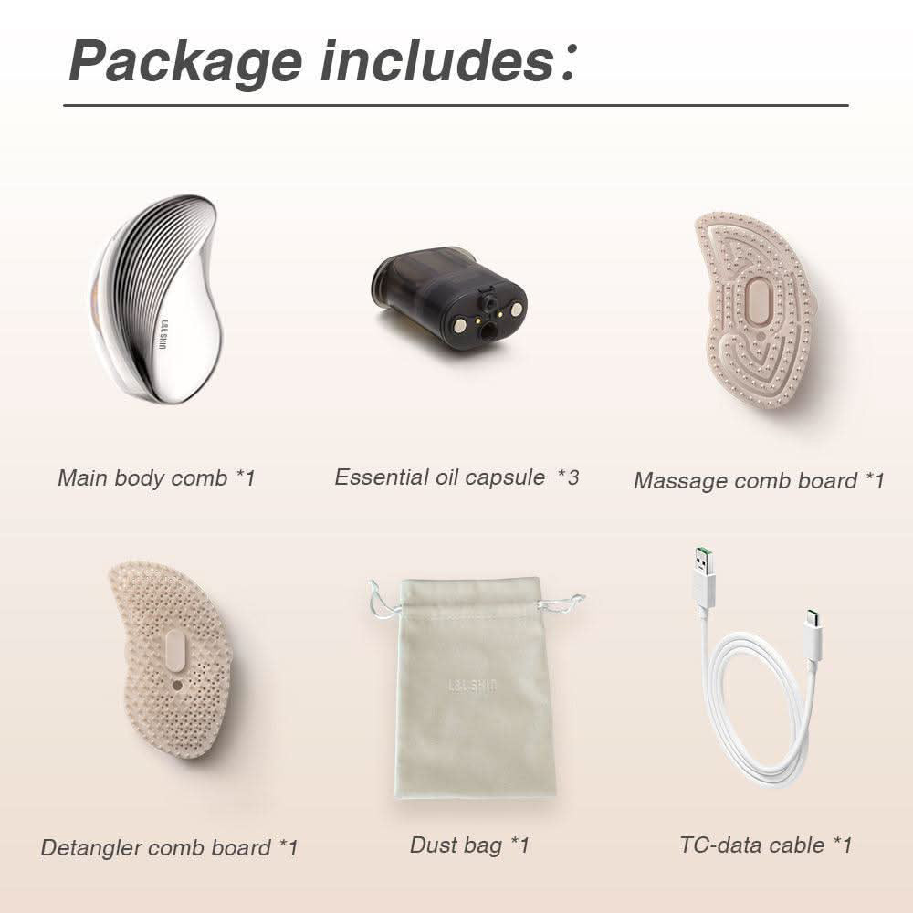 KUMI Electric Detangling Brush + Oil Capsule Set