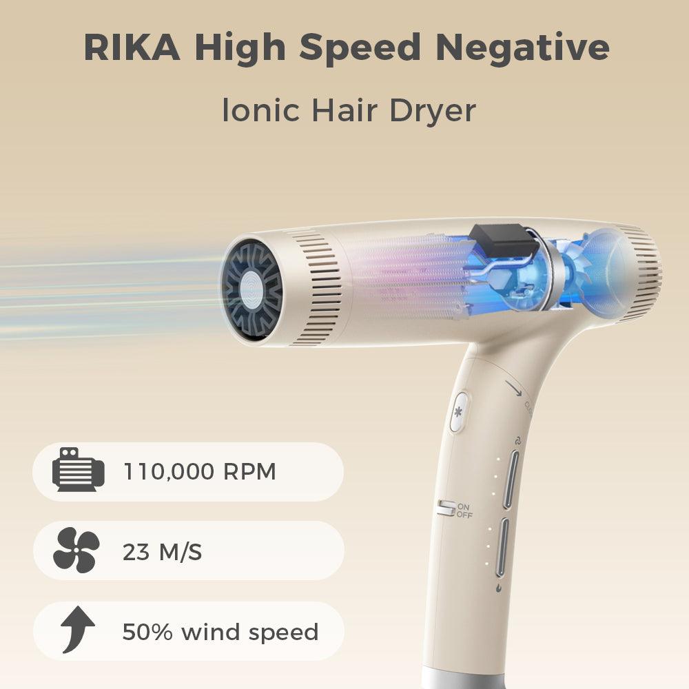 RIKA hair dryer + diffuser + KUMI detangling comb